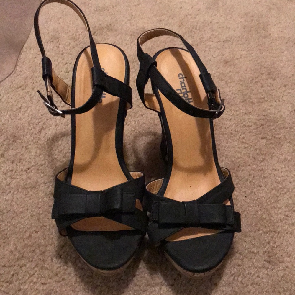 Charlotte Russe black wedge heels